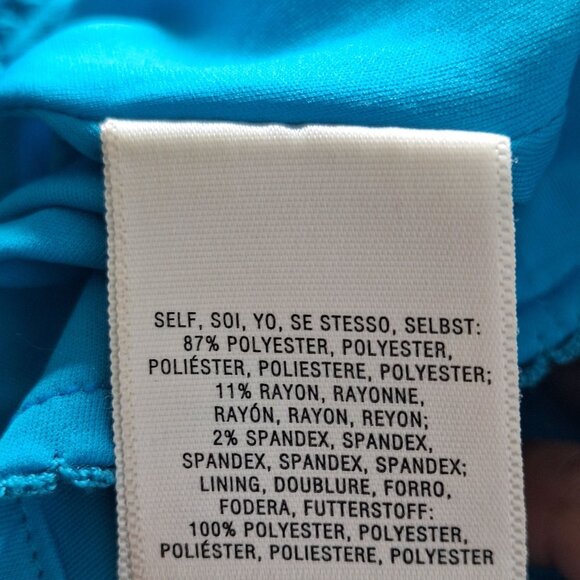 Leifsdottir blue pleated geometric sleeveless dress size 6 - Picture 3 of 6